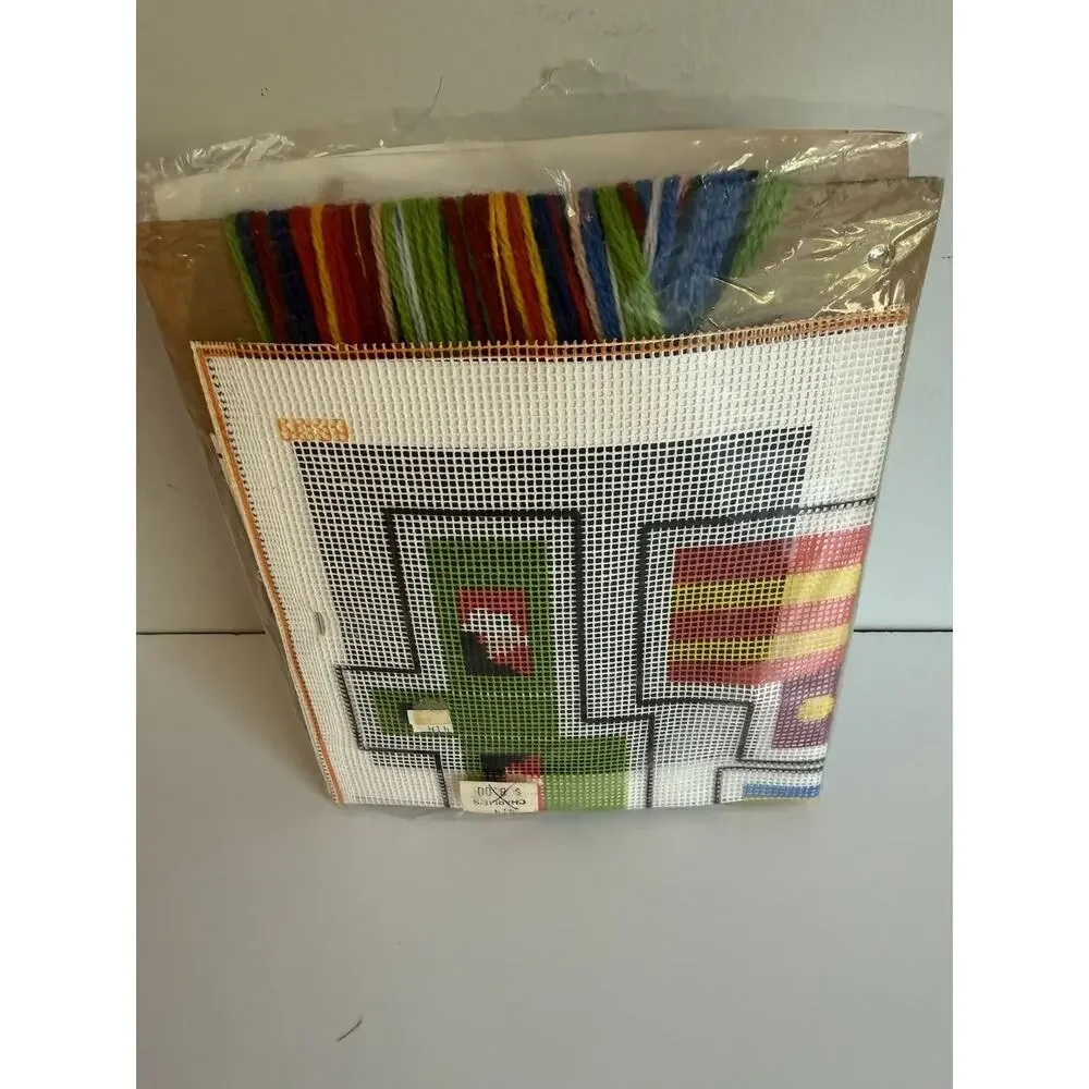 Vintage Jiffy Needlepoint Santa's Choo Choo Christmas 3D Ornament Kit #5039